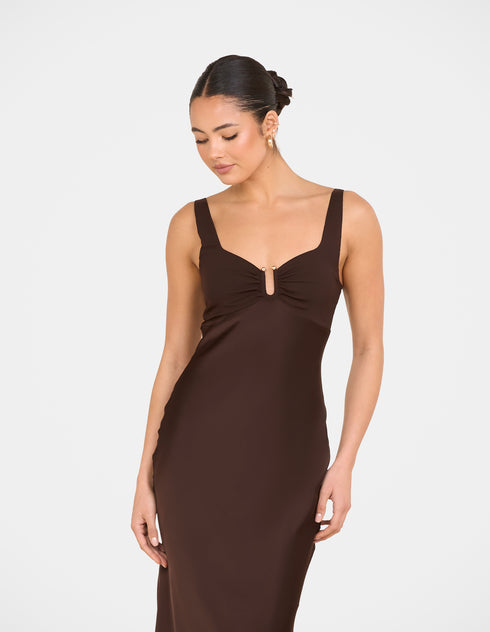 Gala Bias Cut Satin Maxi Dress